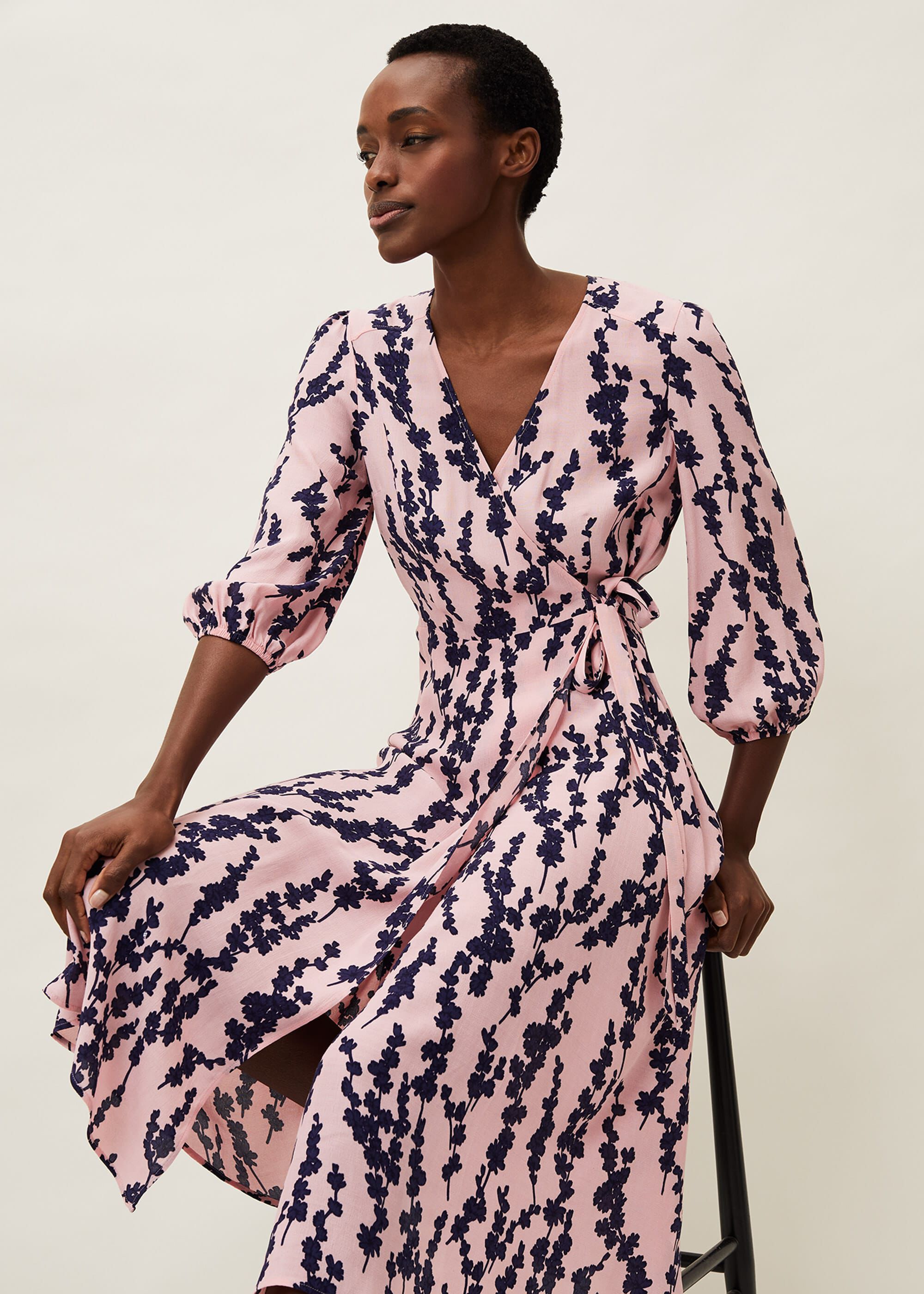 Jean Floral Midi Wrap Dress | Phase Eight